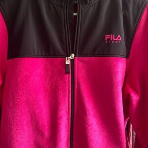 Hot pink Fila Sport zip up coat with pockets size large